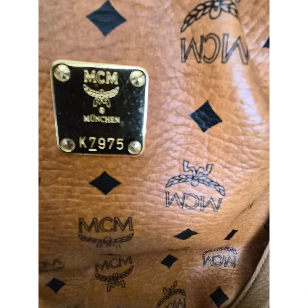 MCM Cognac Visetos Monogram Leather Satchel Crossbody Bag MWP0AVI18CO001 K7975